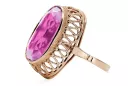 Anillo Joyería vintage Amatista Oro rosa antiguo original de 14k vrc129r